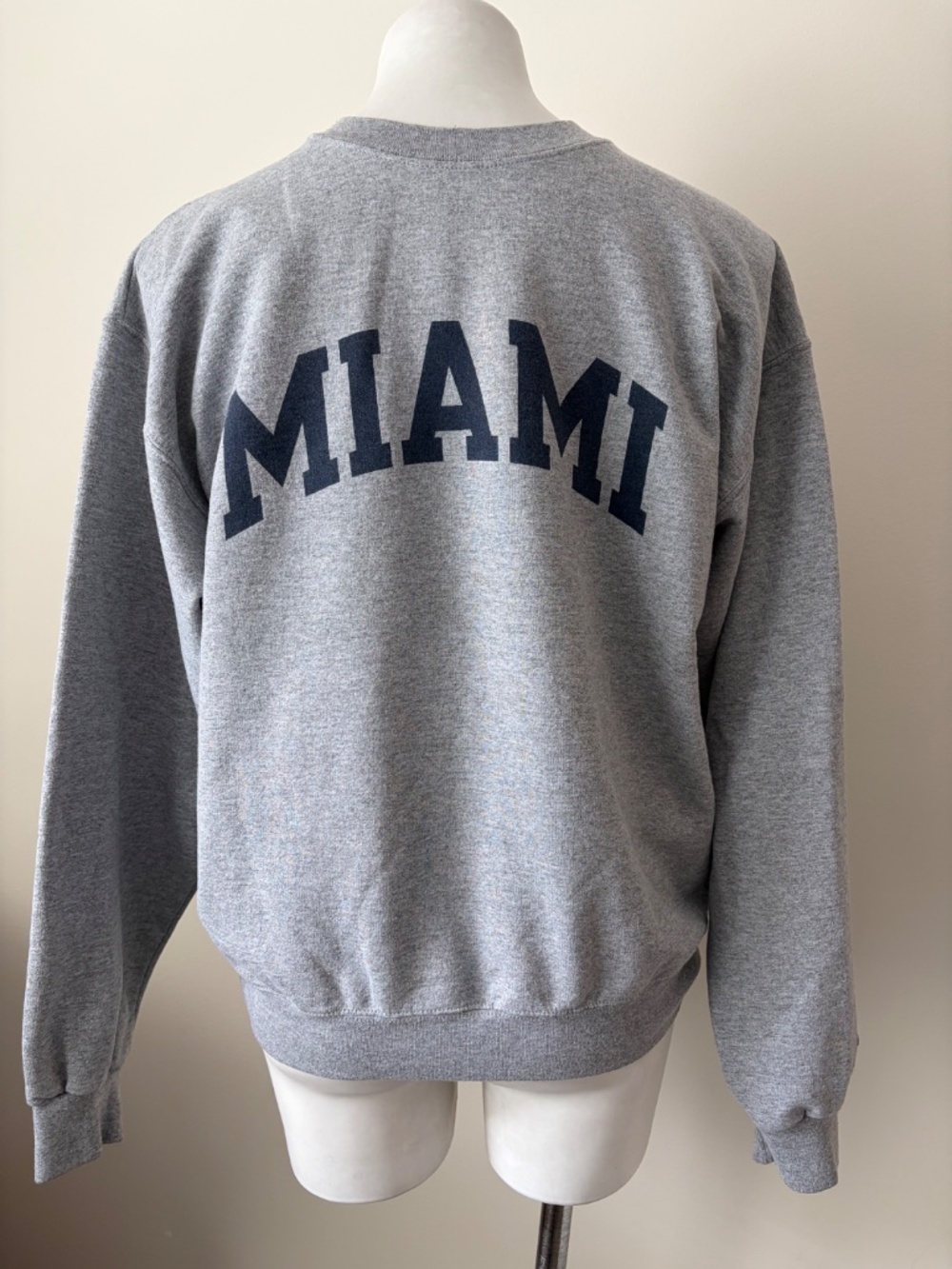Champion MIAMI Crew Neck Sweatshirt, Heather Grey M